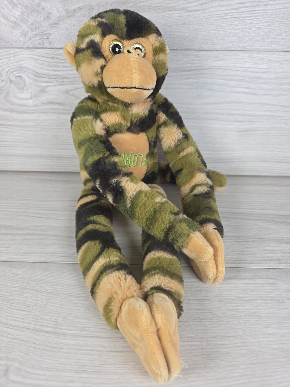 The Petting Zoo Camouflage Plush Monkey 20" Souvenir Florida SU25